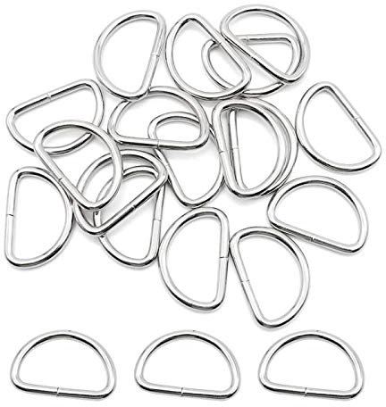 YapitHome 30 Stück D-Ringe aus Metall, D-Ringe für Tasche, Schnalle, Gurte, Gürtel, Rucksack, Bastelzubehör, silberfarben, 26 mm