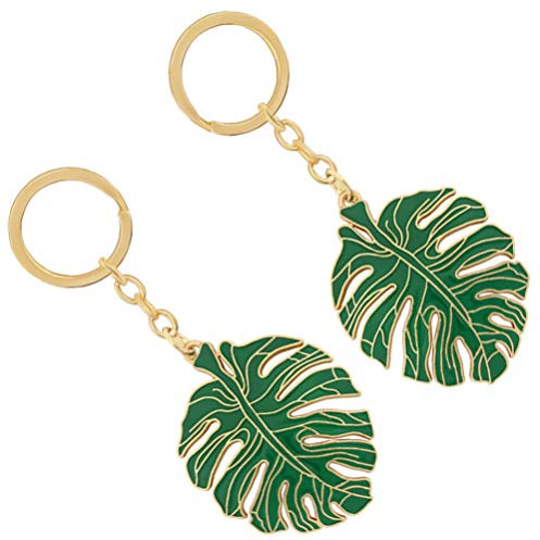 PRETYZOOM 2pcs Leaves Keychain Tropical Leaf Keyrings Leaf Car Key Holder Plant Bag Purse Jewelry for Woman Girls Handbag Key Hanging Pendants