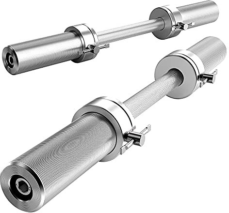 SFITVE 2Pcs Kurzhantelstange mit Federverschluss,Kurzhantel Hantelstange Ø 50 mm,Fachmann Anti-Slip Langhantelstange Olympische für Home Gym Fitness Krafttraining(Color:Dumbbell 2)