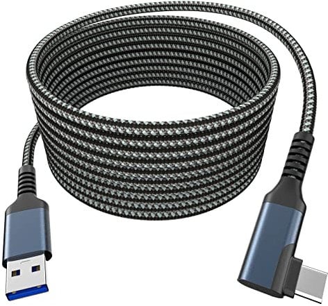 USB C Link Cable 3M for Oculus Quest 2 Link cable Right Angle High Speed Data Transfer&Fast Charging 3A USB A to Type C Lead for Samsung S10 S8 Note2,Oculus Quest/Quest 2 Link Steam VR