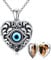 SOULMEET Sterling Silber Herz Shaped Evil Eye Medaillon Halskette, die Bilder hält Foto personalisierte Medaillon Halskette