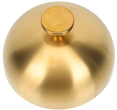 YARNOW Lebensmittelabdeckung aus Edelstahl, 20cm, Gold, mit Griff