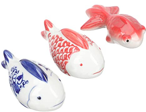 HOMSFOU 3 Stücke Keramik Schwimmende Porzellan Figuren Miniatur Deko Aquarium Ornamente Dekofigur Teich Schwimmdeko Fisch Tank Micro Landschaft Dekoration Wohnzimmer Tischdeko Feengarten Zubehör