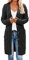 Earnmore Womens Long Sleeve Cable Knit Long Cardigan Open Front Button Sweater Outerwear, Black,
