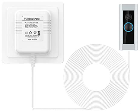 Türklingel Transformatoren 24 V/500mA, White Video Türklingel Netzteil Transformatorkabel kompatibel mit Ring Video-Türklingel Pro (8m)