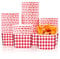 50 Pcs Ice Cream Cups Red Gingham Disposable Snack Bowls, 9 oz Red Checked Plaid Paper Cups for Desserts Treats Soup Picnic Hot or Cold Food BBQ Camping Party Supplies