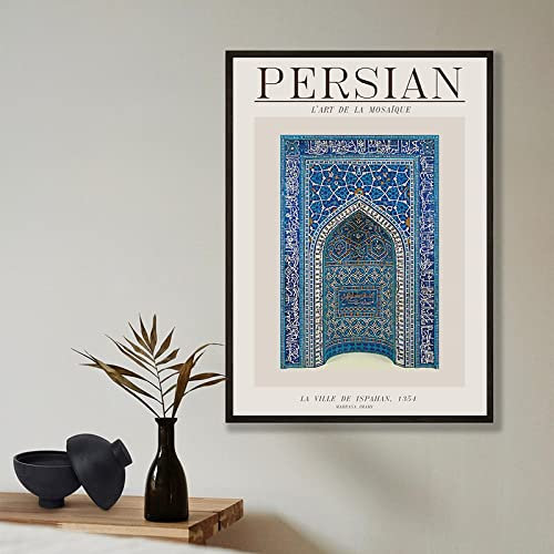 Yangld Leinwand Malerei Traditionelle Persische Poster Islamische Mosaik Kunstdrucke Wandbilder Wohnzimmer Wohnkultur 50x70 cm Rahmenlos