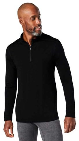 Smartwool Mens Classic All-season Merino Base Layer 1/4 Zip, Iron Heather, S EU