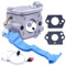 Gubeter Kit carburatore, soffiatore per Foglie Portatile per Husqvarna 125B 125Bx 125Bvx, per Motore Carb Jonsered B2126 Bv2126 C1Q-W37, 590460102 581798001