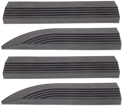 Sweeping Robot Ramp 4Pcs Rubber Threshold Ramp Vacuum Cleaner Sweeping Robot Door Sill Doorway Wheelchair Ramp for Bathroom Home Steps Stairs Doorways Curbs Mats