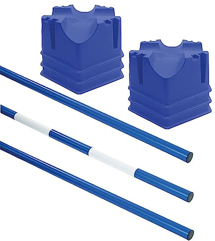 Brama-West Cavaletti Set Pferd - 6 Hinderniss Blöcke & 3 Hinderniss Stangen - Sparset - blau