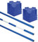 Brama-West Cavaletti Set Pferd - 6 Hinderniss Blöcke & 3 Hinderniss Stangen - Sparset - blau
