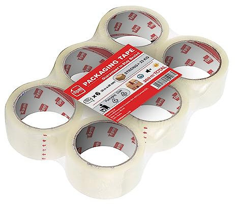 Dpm tapes Packaging Tape – Verpackungsband, Klebeband, Versand, Umzug, Reißfest, Lösungsmittelfrei, Stark und Leise, 50 m x 48 mm, (Transparent)