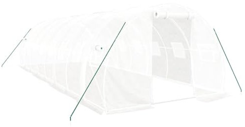 vidaXL Invernadero con Estructura de Acero Blanco 24 m² 8x3x2 m