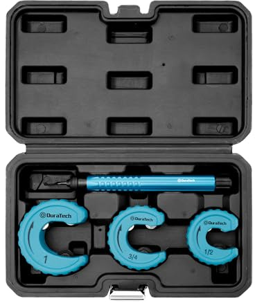 DURATECH 4-Piece Copper Tubing Cutter Set, Pipe Cutter Tool, Includes 1/2, 3/4,1 Tube Cutters, 1 Deburring Tool with Storage Case