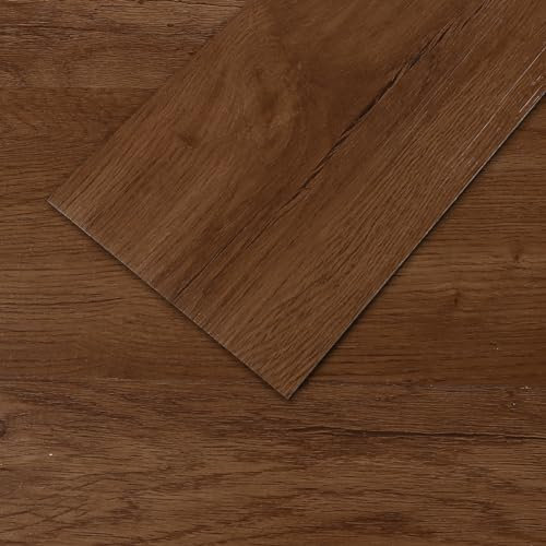 VEELIKE Vinylboden Holzoptik Braun PVC Bodenbelag Selbstklebend Fliesen Fliesenaufkleber Bodenfliesen Wohnzimmer PVC Boden Küche Venylbodenbelag Klebefliesen Badezimmer 1.8mm 90cm×15cm 32 Stück