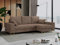 MKS MEBLE Cord Ecksofa - L-Form Cord Sofa mit Schlaffunktion - Wohnlandschaft L Form, Ecksofa mit Schlaffunktion und Bettkasten, Schlafsofa mit Bettkasten, Couch mit Schlaffunktion - Hellbraun Dorian