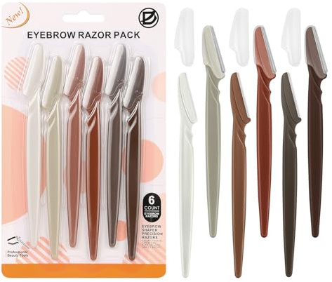 D Dermaplane Razor for Women Face - 6PCS Face Razors for Women - Eyebrow Razor with Precision Cover - Face Shaver for Women - Facial Hair Removal for Men - Neutral