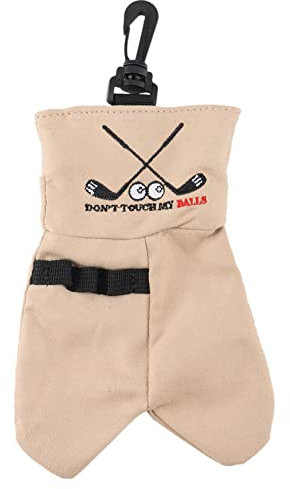 Yumin Men's Funny Golf Ball Storage Bag, Brown, 6-Ball Capacity, Clip-on/Hip Strap, Suede, Carry Golf Bag