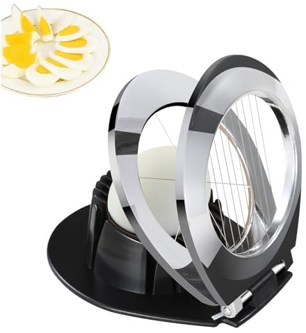 CRESZZLE Edelstahl Eierschneider, egg slicer - Praktisches 2-in-1 Eischneidewerkzeug aus hochwertigem Edelstahl (spülmaschinenfest).
