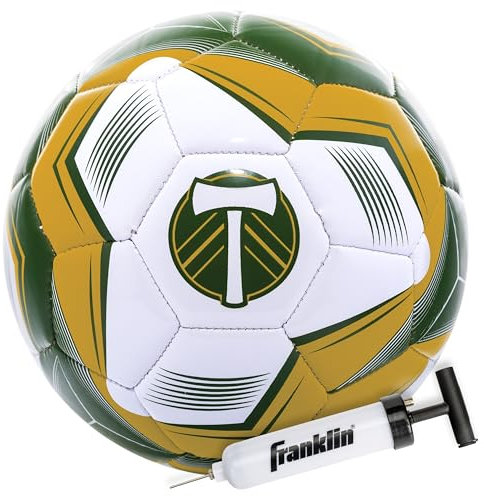 Franklin Sports MLS Portland Timbers Fußball – Offizielle Größe 5 – weicher abriebfester Bezug – Fußball in offizieller Größe und Gewicht – Luftpumpe im Lieferumfang enthalten