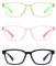3 pièces de lunettes pour enfants, lunettes anti-lumière bleue, lunettes pour enfants à la mode, lunettes anti-fatigue oculaire, lunettes de radioprotection pour étudier ou jouer (rose, vert, noir)