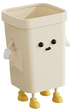 LOVIVER Creative Trash Can Cute Garbage Bin Stylish Multifunctional Lightweight Dustbin Open Top Waste Basket for under Desk Bathroom, Small Standing