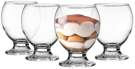 Glasmark Krosno Gläser Eisschale 4er Set 0,28 Liter Eisbecher Dessertschale Cocktailgläser Cocktail Trinkgläser Wassergläser Kelchgläser Spülmaschinenfest Kindergläser Kleine Gläser 4 x 280 ML