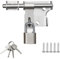 SAYAYO Gate Latch Bolt Lock with Padlock & 4 Keys Gate Locks for Wooden Gates Garden Shed Locks, Stainless Steel Brushed Nickel, EMS320LS-SET