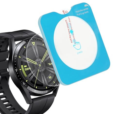 kwmobile Protectores de Pantalla Compatibles con Huawei Watch GT 3 (46mm) - Set 2X Cristal Templado Transparente para Smartwatch con Pack de Instalación Sencilla