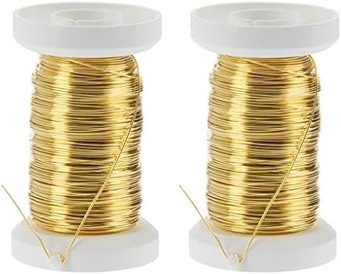 Glorex GmbH GLOREX 6 2220 088-Filo d'ottone, 0,3 mm x 40 m su Bobina di plastica, Facilmente piegabile, per Bouquet, composizioni Floreali e Altri lavori di floricoltura, Wire, Brown, 9 x 8.5 x 3 cm