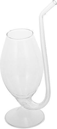 OFFSCH Verre à Cocktail Créatif Vampire 300 Ml En Verre Transparent 22,8 Cm Avec Paille Intégré Pour Fêtes Et Cocktails