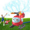 HUAJUN Jouets Sprinkler pour Enfants,2 en 1 Hélicoptère Jouet Arroseur,Double Buse 360 ° Circulation Spray,D'éTé Printemps ExtéRieur,Pelouse Piscine Jeux Plein Air