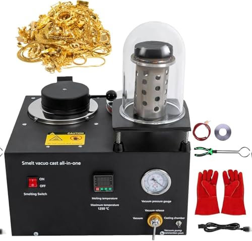 Máquina de fundición al vacío para joyería con horno de fundición de oro, refinación a alta temperatura, herramientas de fundición para joyería con pantalla digital.,1L