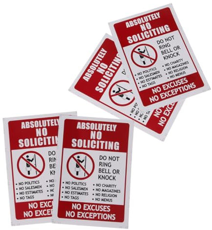 Veemoon 4pièces Panneau Interdiction De Démarchage Autocollant Pour Porte Et Fenêtre Étanche Pour Intérieur Extérieur Maison Et Entreprise