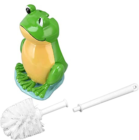 Frog Shape Toilet Brush Creative Bathroom Cleaning Brush Holder Bowl Standing Set Efficient Ergonomic Compact Design Lovely Gift