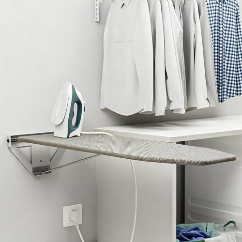 Asse da Stiro Pieghevole da Muro, Tavola da Stiro Salvaspazio e Compatto, Ironing Board da Parete per Lavanderia, Staffa in Metallo
