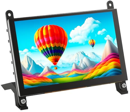 ELECROW Raspberry Pi Display, 5 Zoll Mini Monitor 1024X600 HD LCD Display Touchscreen Monitor mit Ständer, Kompatibel mit Raspberry Pi 5/4/3/2/Zero, PC, Jetson Nano, Banana Pi, Windows PC