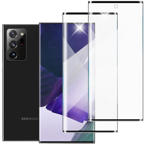 [2 Piezas] Protector Pantalla para Samsung Galaxy Note 20 Ultra Cristal Templado,3D Curved,Dureza 9H,Antihuellas,Sin Burbujas,Antiarañazos,Cristal Templado Alta Definicion