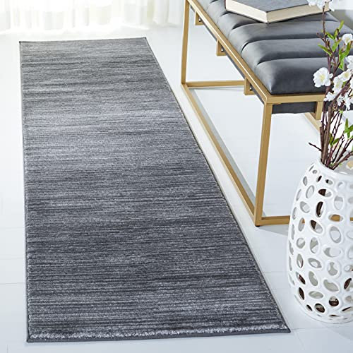 SAFAVIEH Modern Teppich für Wohnzimmer, Esszimmer, Schlafzimmer - Vision Collection, Kurzer Flor, Grau, 66 X 244 cm