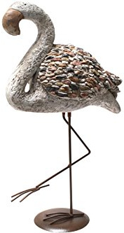 Kynast Garden Deko Gartenfigur Flamingo auf Ständer 59cm Echte Handarbeit