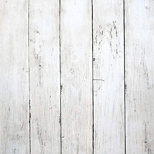 CiCiwind White Wood Contact Paper Self Adhesive Wallpaper Wood Peel and Stick Wallpaper Removable Vintage Wood Plank Wallpaper Decorative Wall Covering Vinyl Film Shelf Drawer Liner Roll 44×500cm