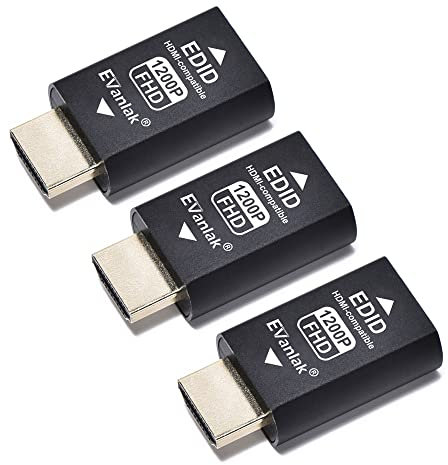 EVanlak HDMI-Emulator-Adapter (3. Generation), kompatibel mit Mac Thunderbolt auf HDMI-Switches/Extender/AV-Receiver/Video-Splitter, 1920 X 1200 bei 60 Hz, 1 Stück……