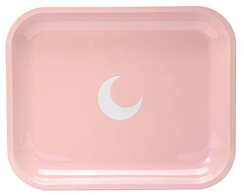 Bandeja de Metal Grande de Brando Moon - Bordes curvados livianos y Superficie Lisa - 13 x 10.5 Pulgadas