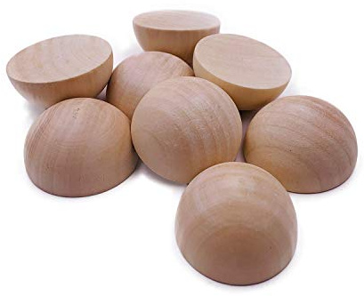 20 palline di legno grezzo da 5 cm di diametro, semisfere, semisfere, per progetti fai da te, forniture artistiche e artigianali