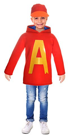 Alvin Chipmunks Kostüm Kostüm Faschingskostüm Baby original Alvinnn!!! (Größe 4-6 jahre), Rot