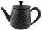 Café Olé Premium Tea Pot, 18/10 Stainless Steel, Black Granite Finish, 18oz, Stay Cool Hollow Handles, Perfect Pour Spout PT-018BG