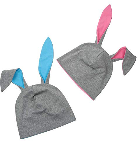Mütze Beanie mit Hasenohren für Jungen und Mädchen Schlappohr handmade Geschenk Geburt Ostern