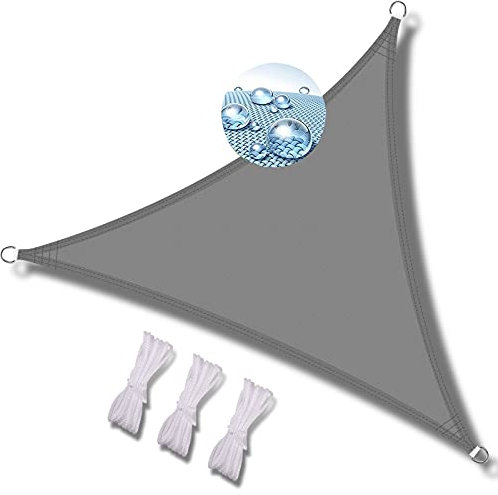 MEEYI Sun Segel sonnensegel 4.5x4.5x4.5m Windschutz Camping Segeltuch Sonnenschutz dreieckig klein dreieck sonnensegel rechtwinklig mit UV-Schutz für grillplätze inkl befestigungsseile-Grau