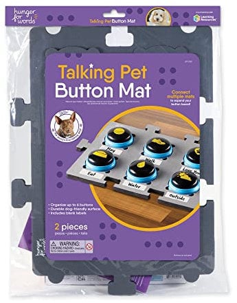 Hunger for Words Talking Pet Button Mat - 1 Piece Single Mat Holds Up to 6 Buttons, Talking Dog Button Mat, Talking Dog Button Storage, Pet Supplies, multi